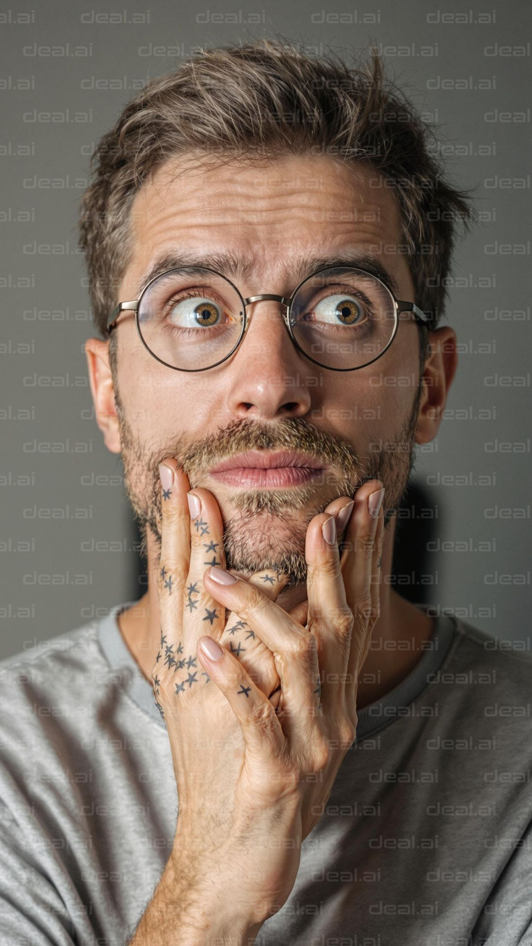 Thoughtful Moment with Glasses