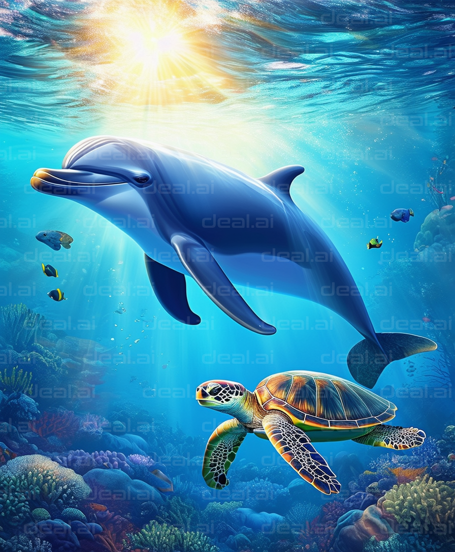 "Dolphin and Turtle Underwater Adventure"