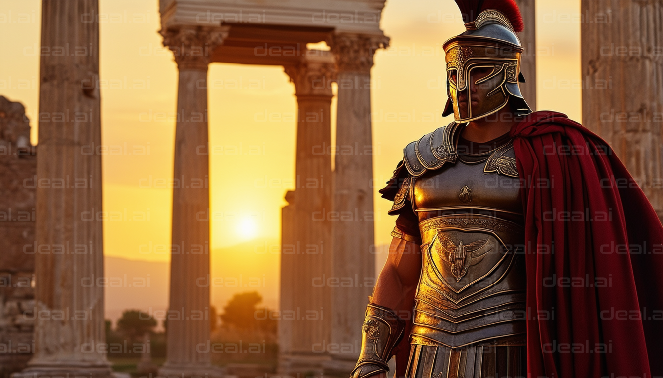 Roman Warrior at Sunset