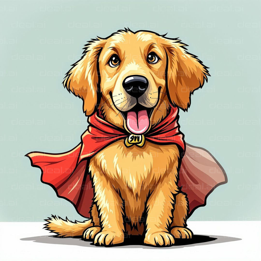 Heroic Pup in a Red Cape