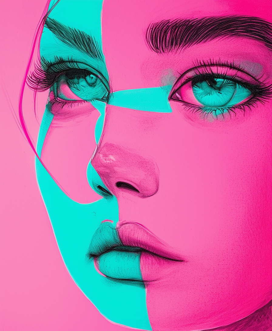 "Vivid Dual-Toned Portrait Fusion"