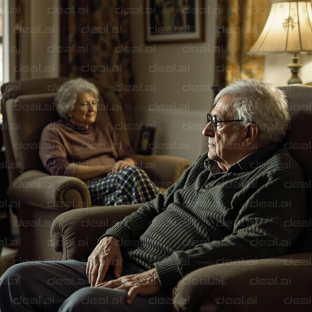 "Elderly Couple Relaxing at Home"