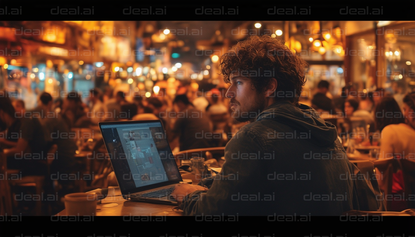 Focused Work in Busy Cafe Setting