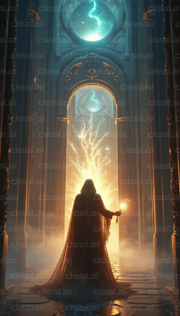 Wizard in Enchanted Portal Room