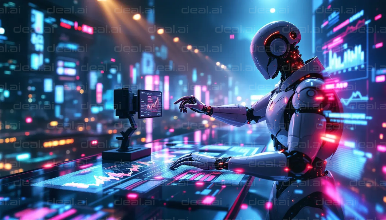 AI Analyzing Data in Futuristic City