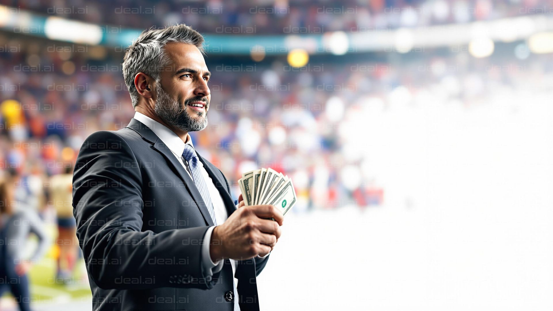 "Confident Businessman with Cash"