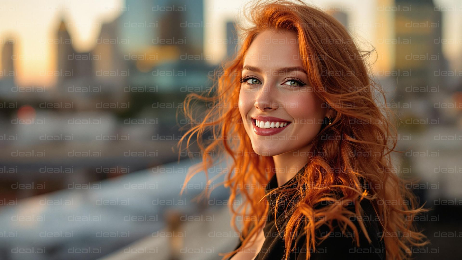 "Radiant Smile at Sunset"