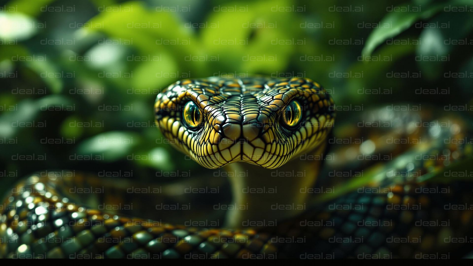 "Intense Gaze of a Jungle Serpent"