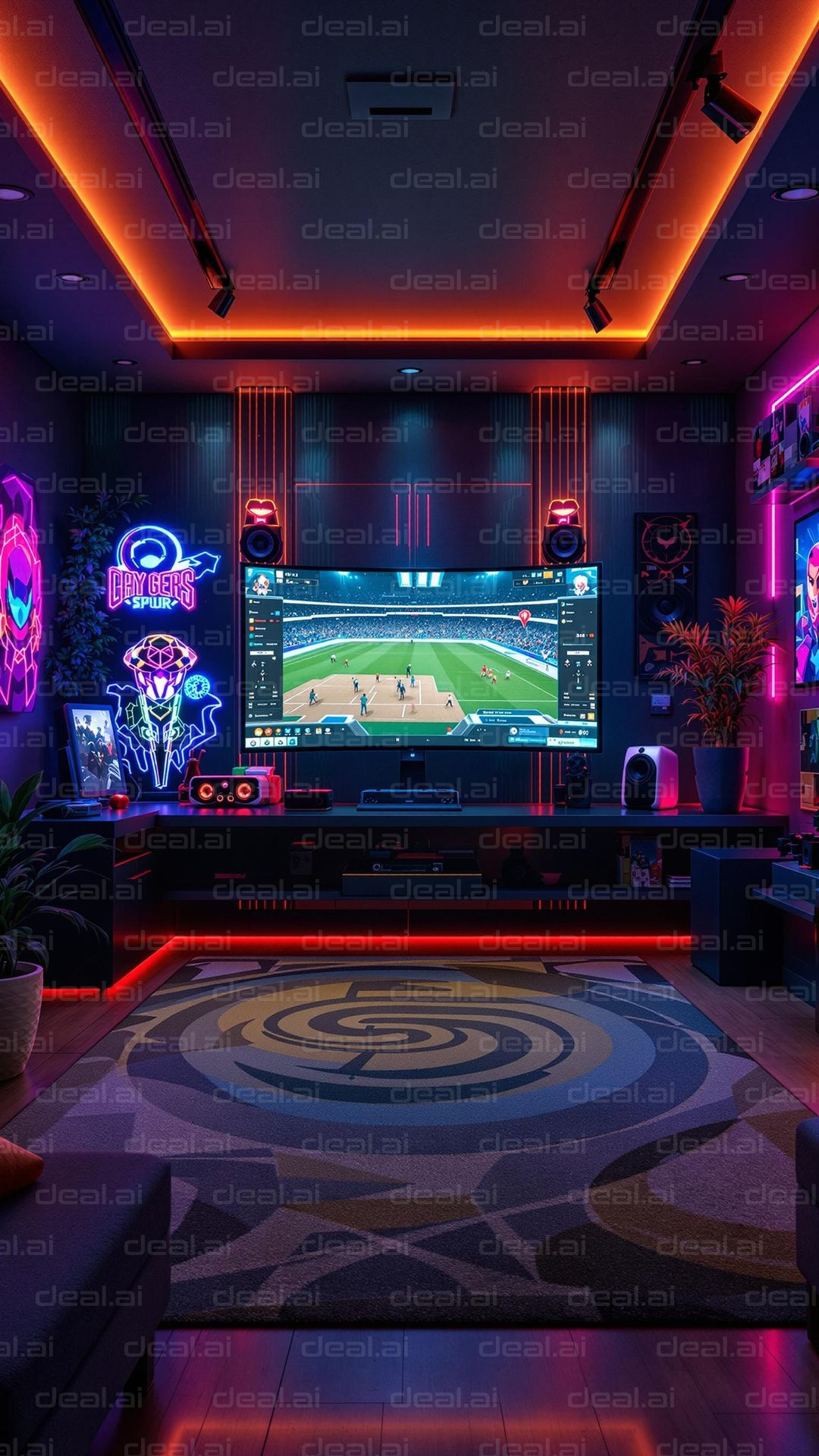 Neon Gamer's Paradise Den