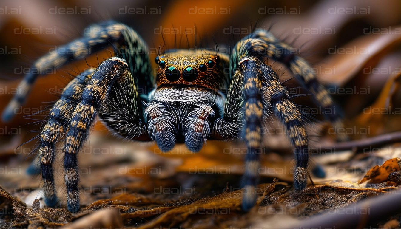 "Colorful Jumping Spider Close-Up"