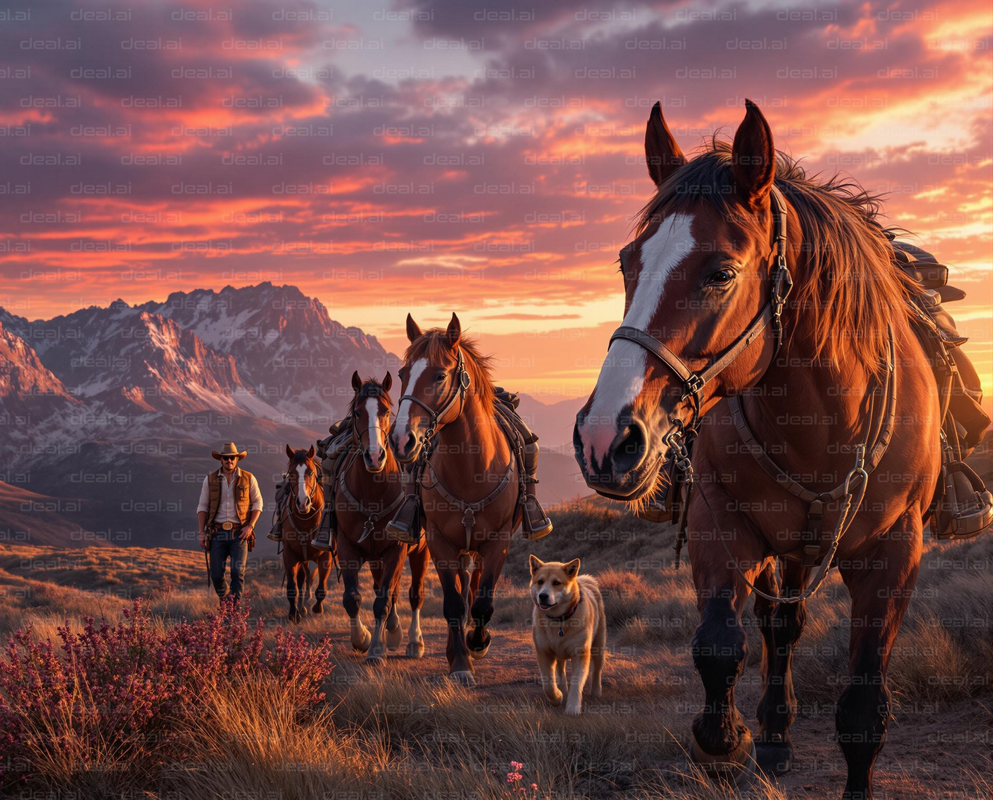 Sunset Ride Through the Mountains