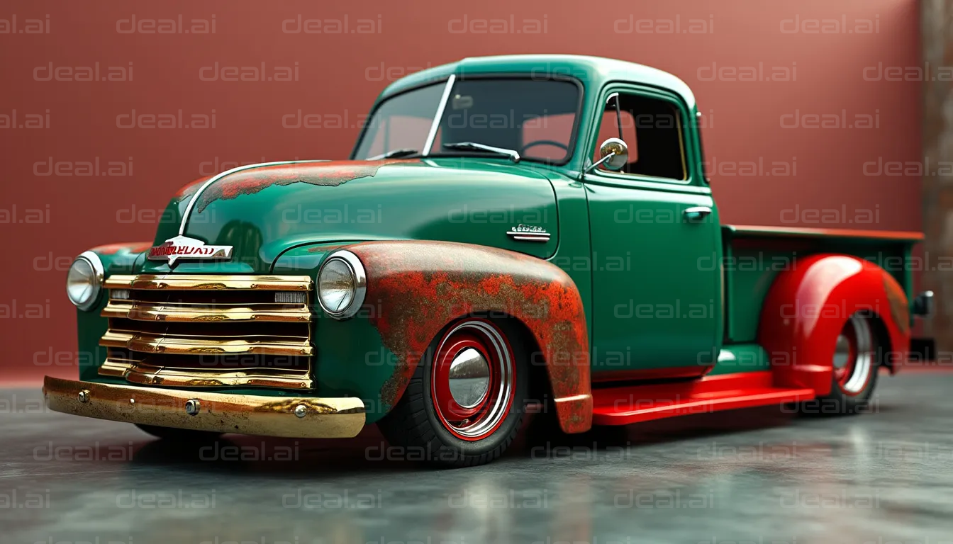 Vintage Green Pickup Truck