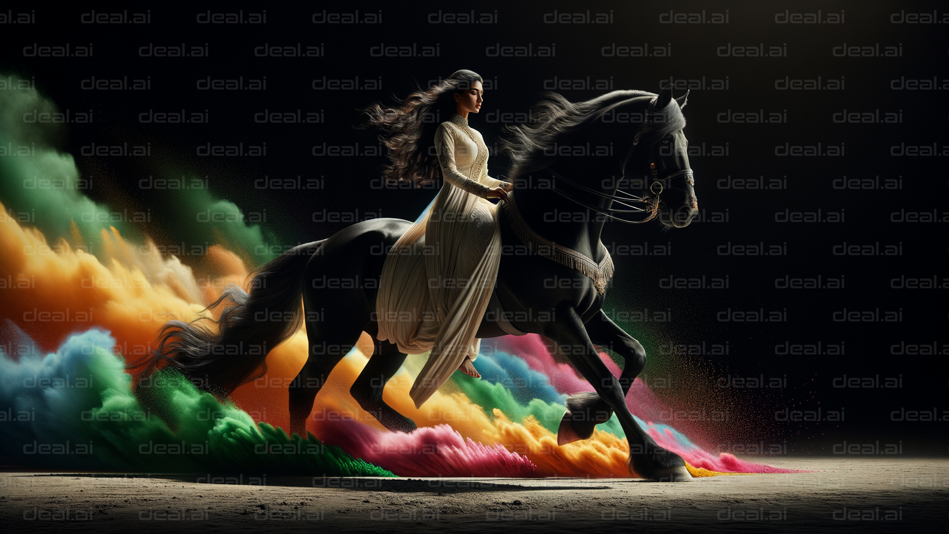 "Elegance in Motion: A Colorful Ride"