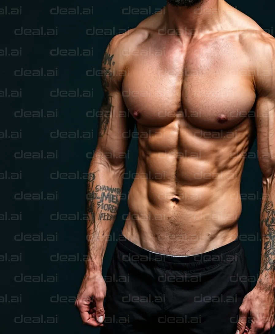 Tattooed Abs and Muscles Display