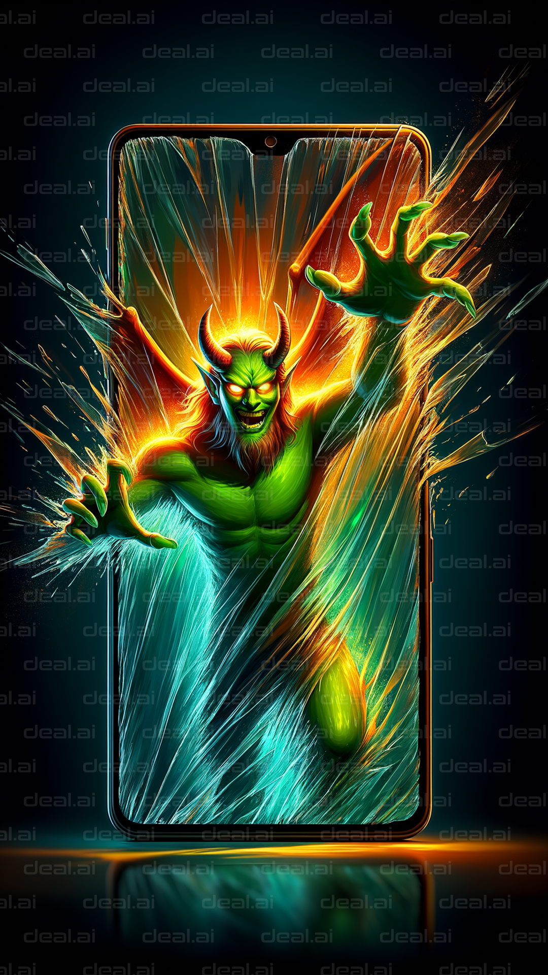 "Demonic Escape from Phone Screen"