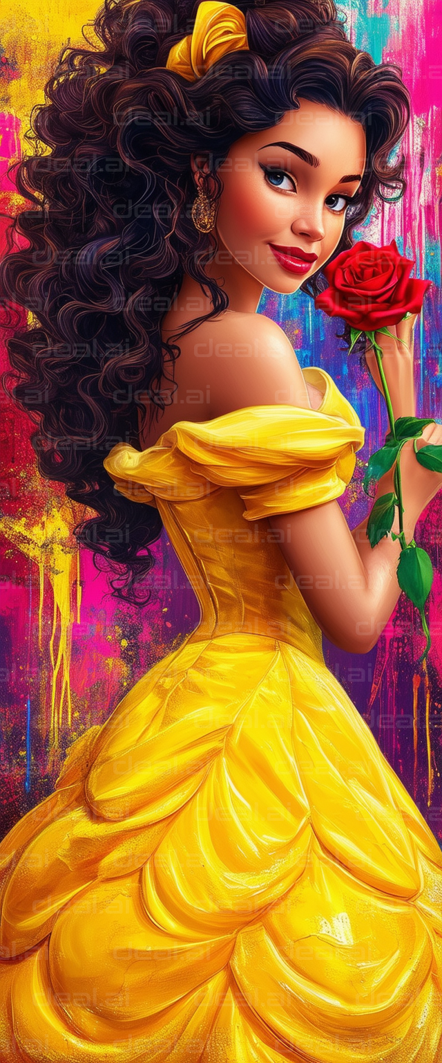 "Elegance in Yellow: A Rose in Hand"