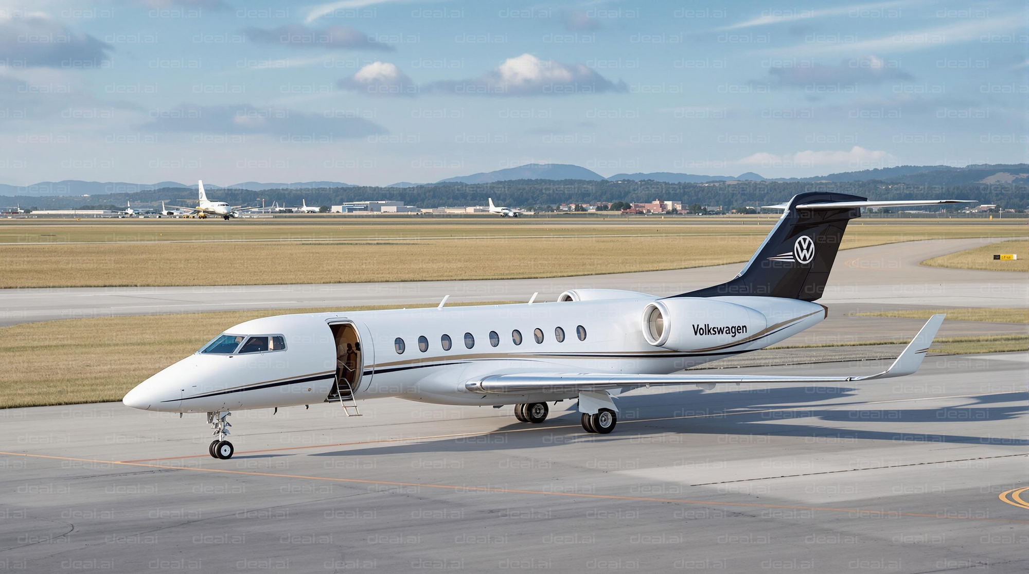 Volkswagen Private Jet on Runway