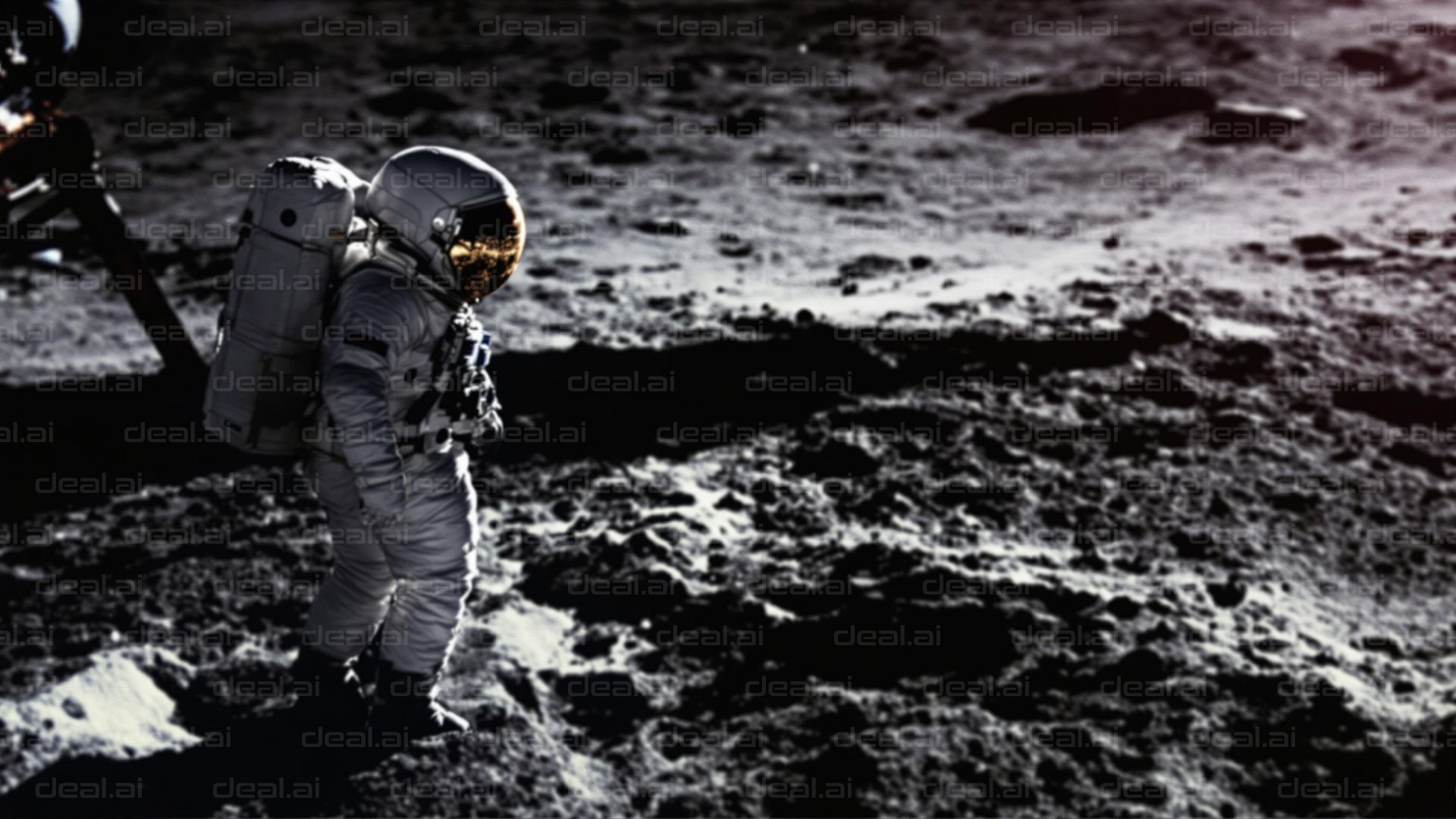 Astronaut Walking on the Moon