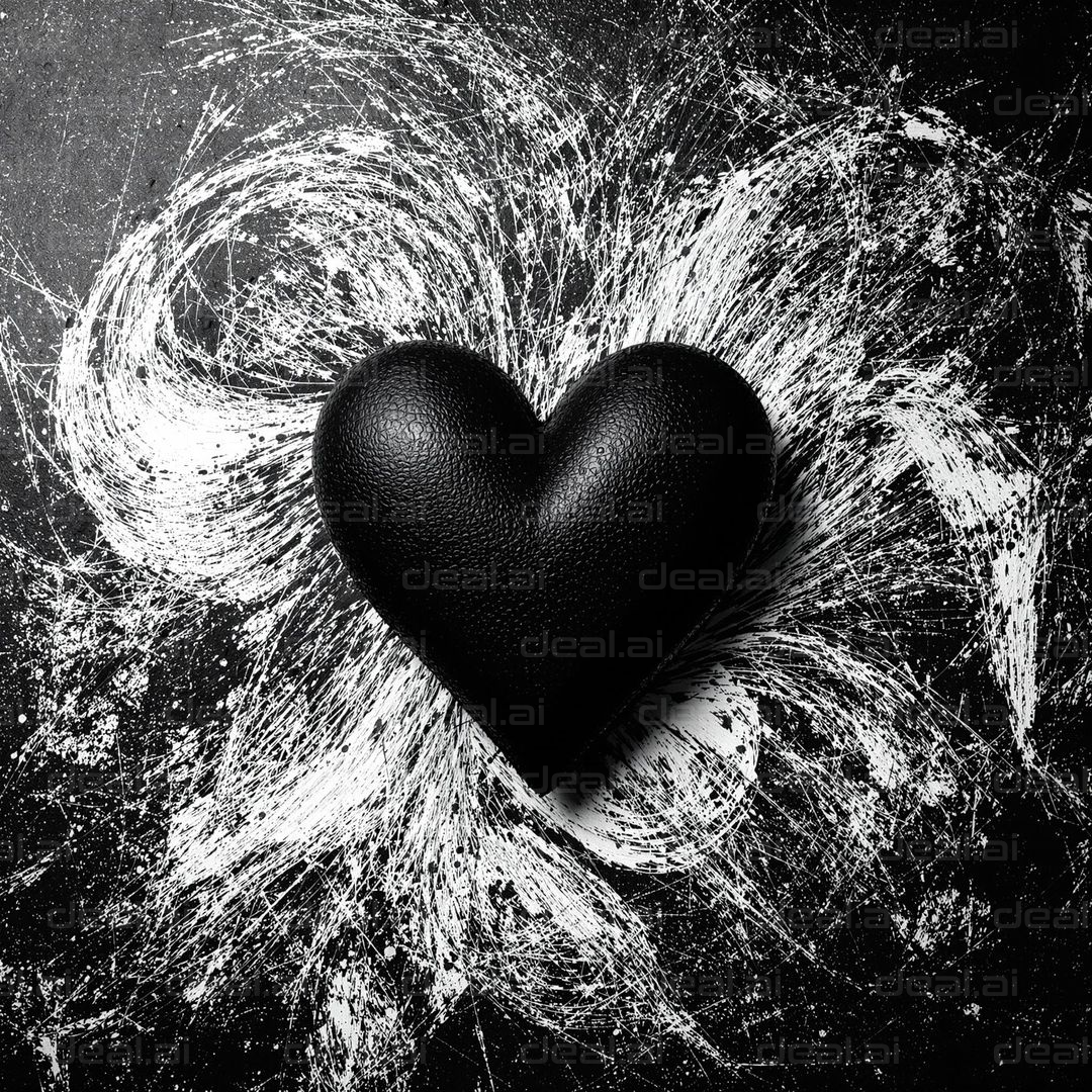 "Black Heart on Artistic Canvas"