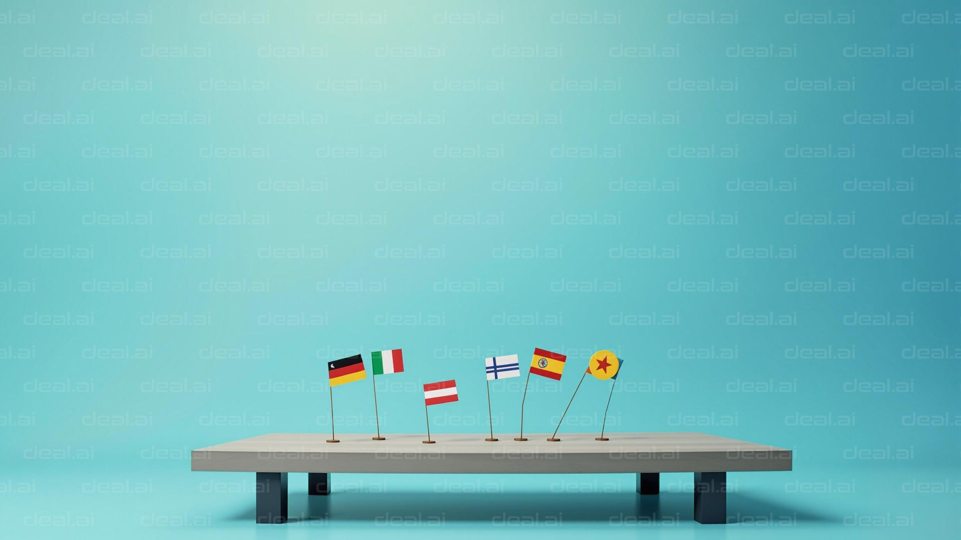 Miniature Flags on Display Table