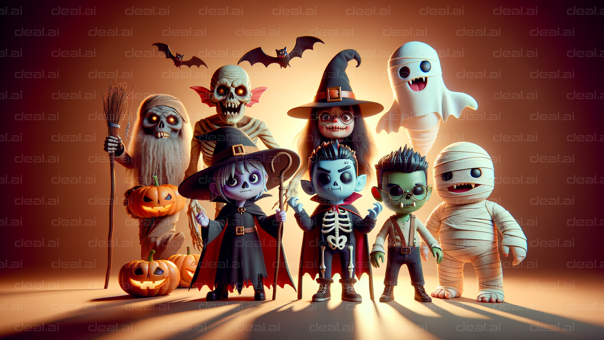 Cute Halloween Creatures Assemble