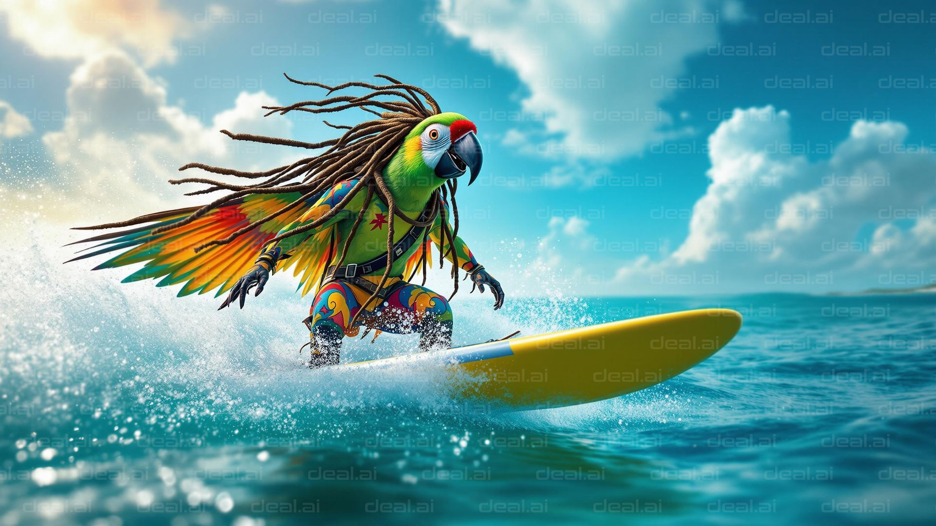 Surfing Parrot Adventure