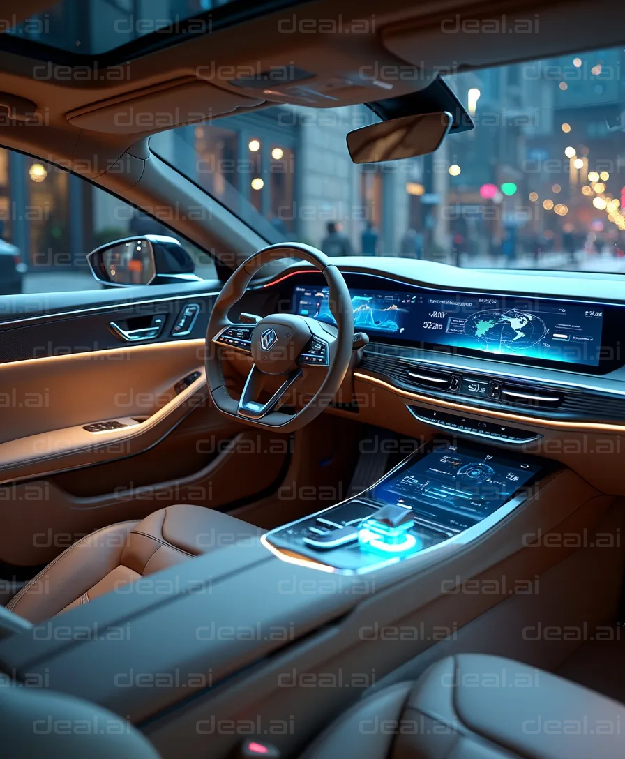 Futuristic Car Interior at Night