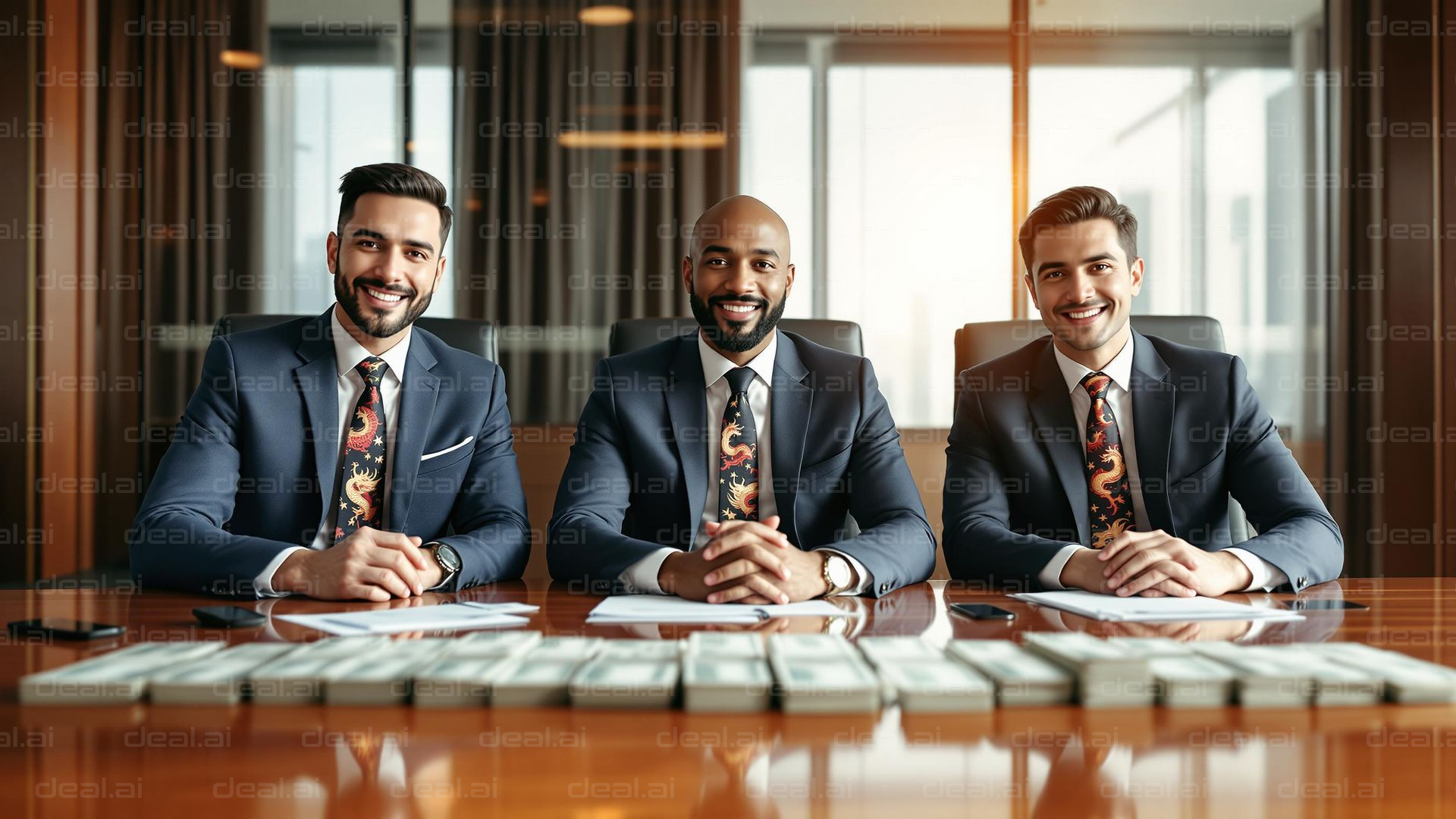 "Businessmen in a Meeting Room"