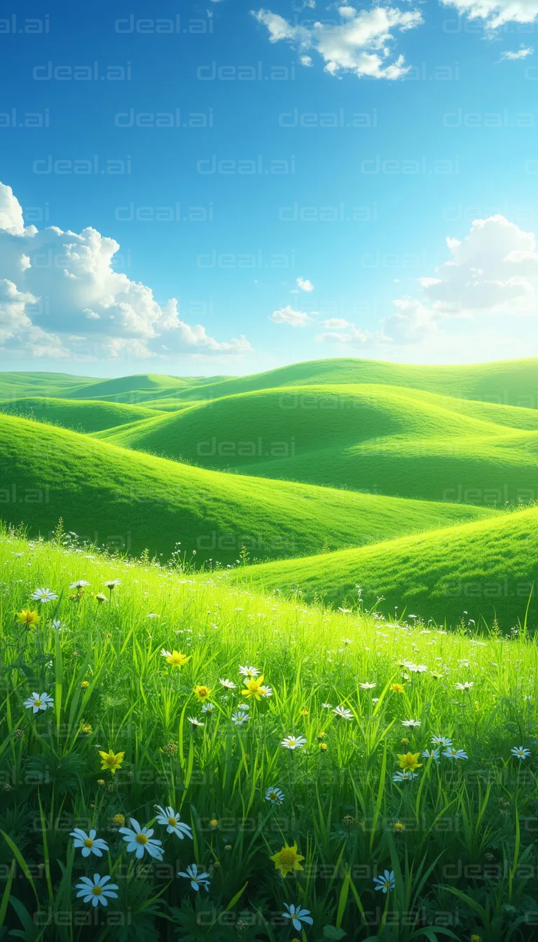 "Sunny Meadows and Rolling Hills"