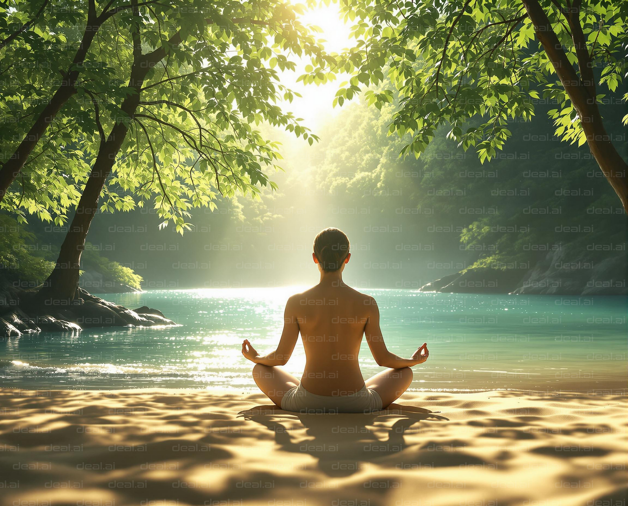 "Tranquil Lakeside Meditation"