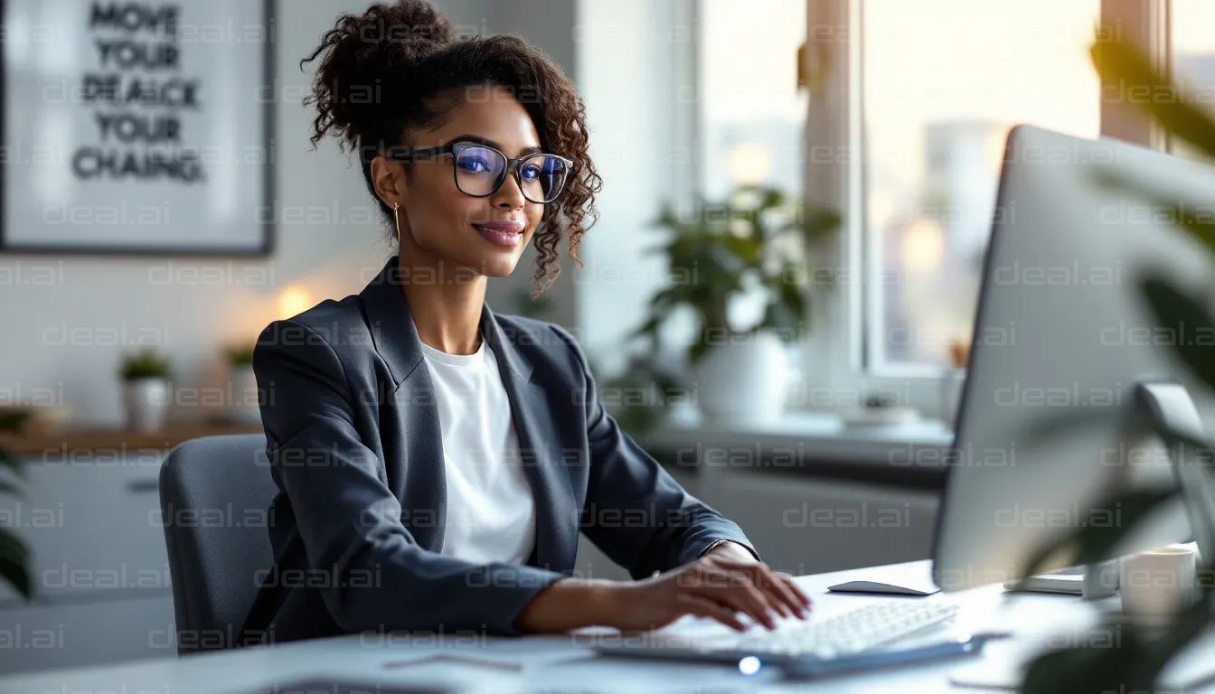 Confident Professional at Desk