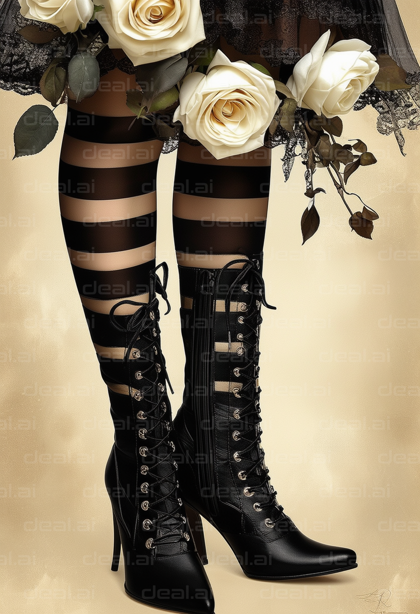 Gothic Style: Laced Boots and Roses