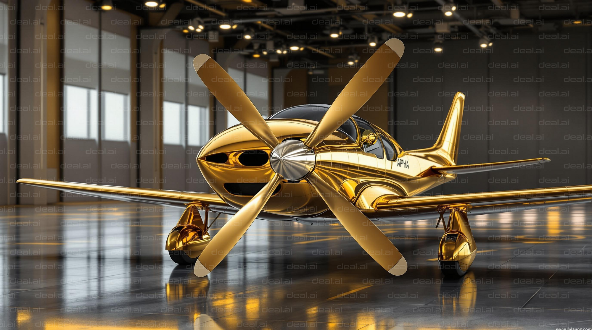 Golden Aircraft in Hangar