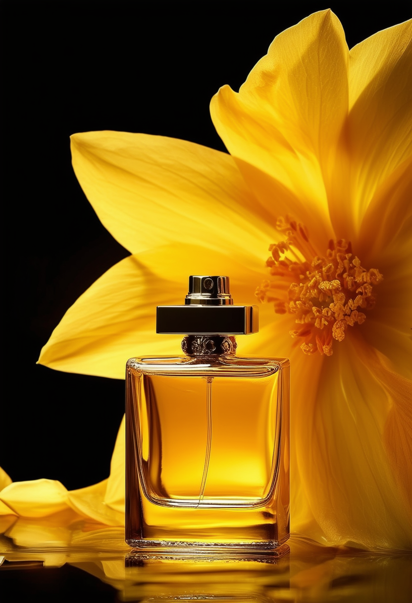 Elegant Perfume with Yellow Flower