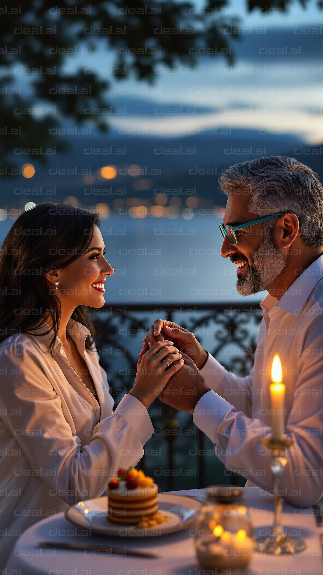 Romantic Candlelit Dinner by the Lake