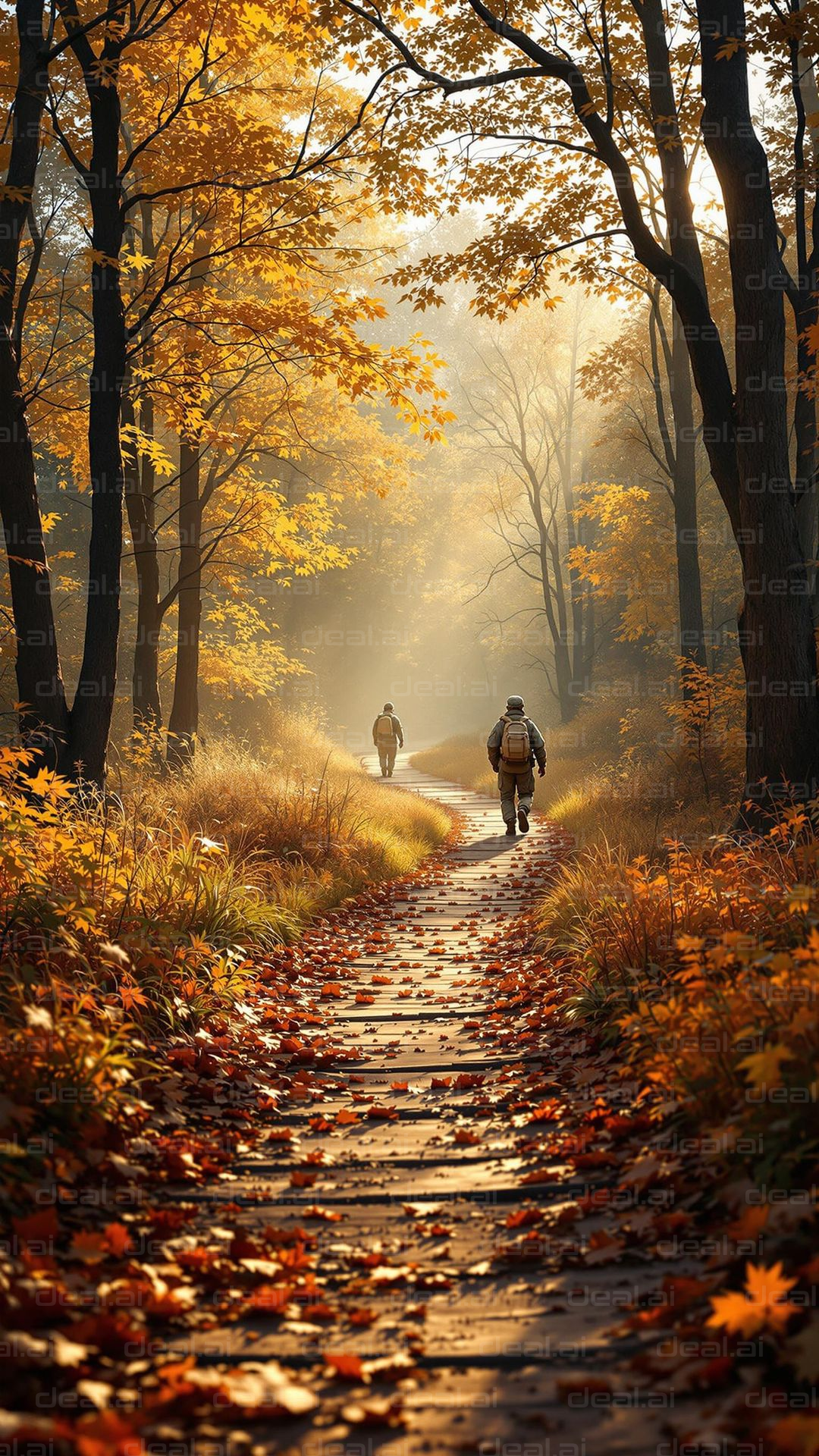Autumn Walk Through Golden Woods