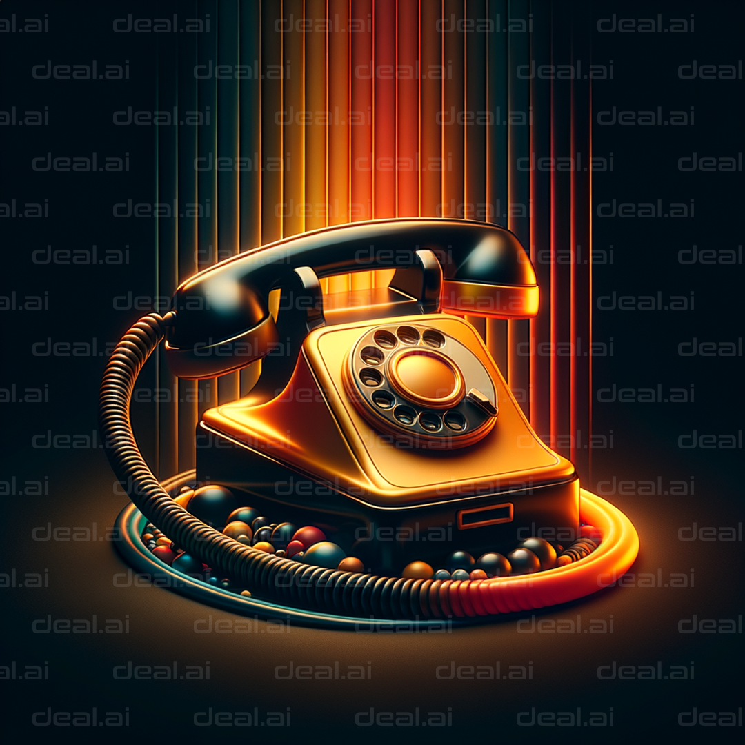 Vintage Phone with Colorful Lights