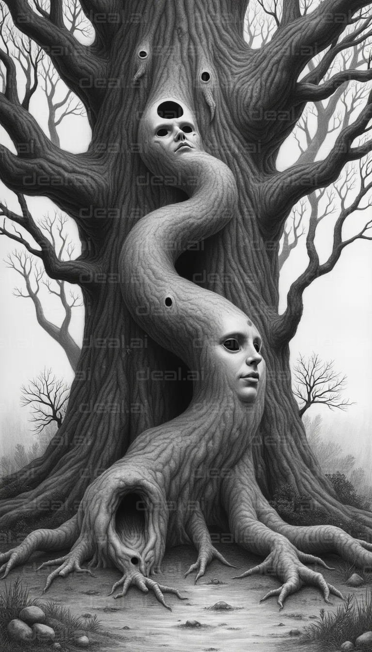 "Haunted Faces of the Forest"