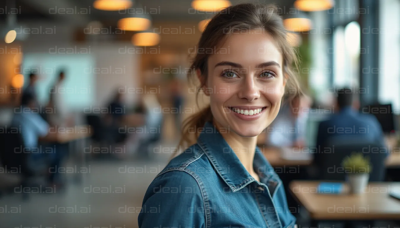 Smiling in a Busy Office Environment