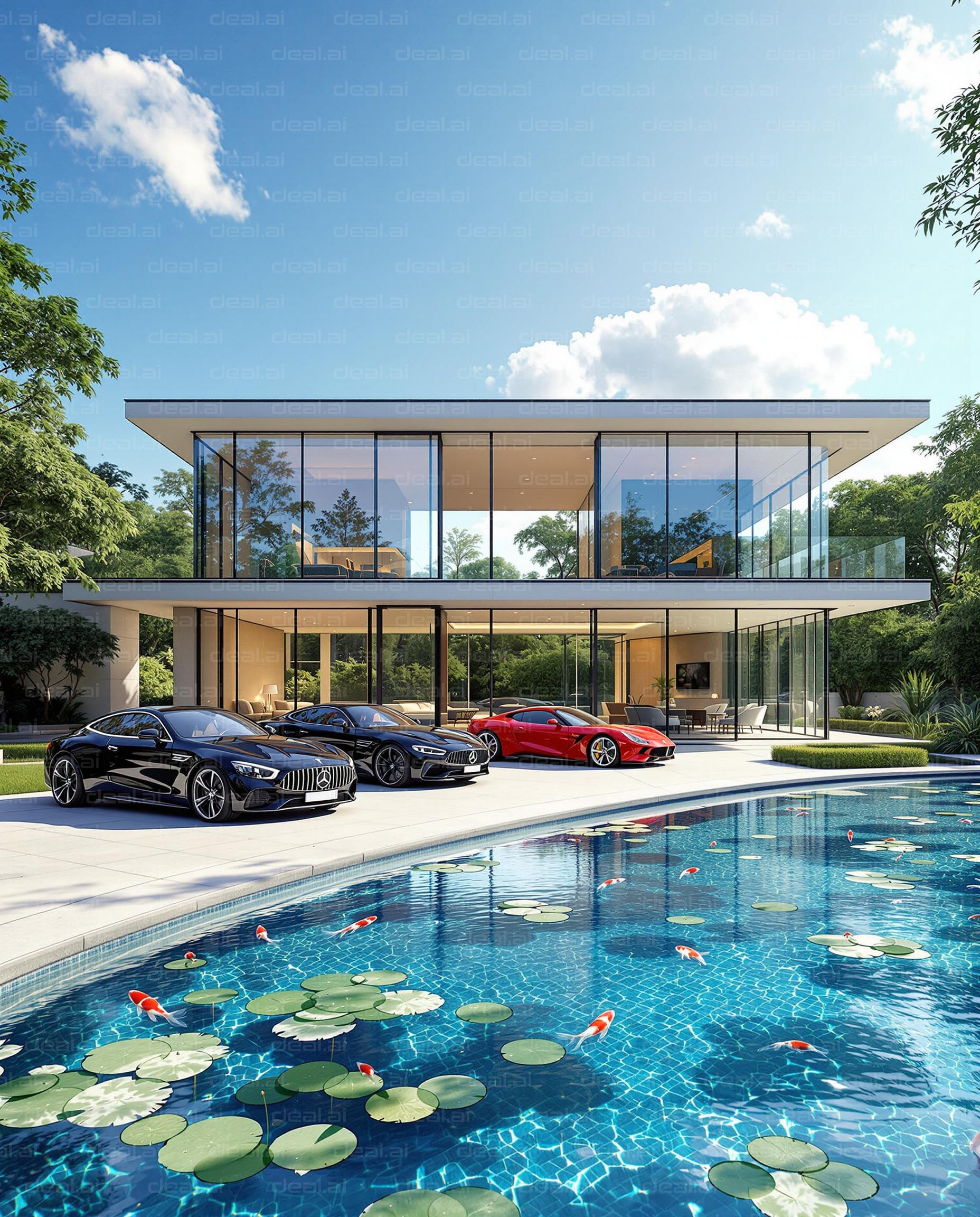 Luxury Mansion with Sports Cars