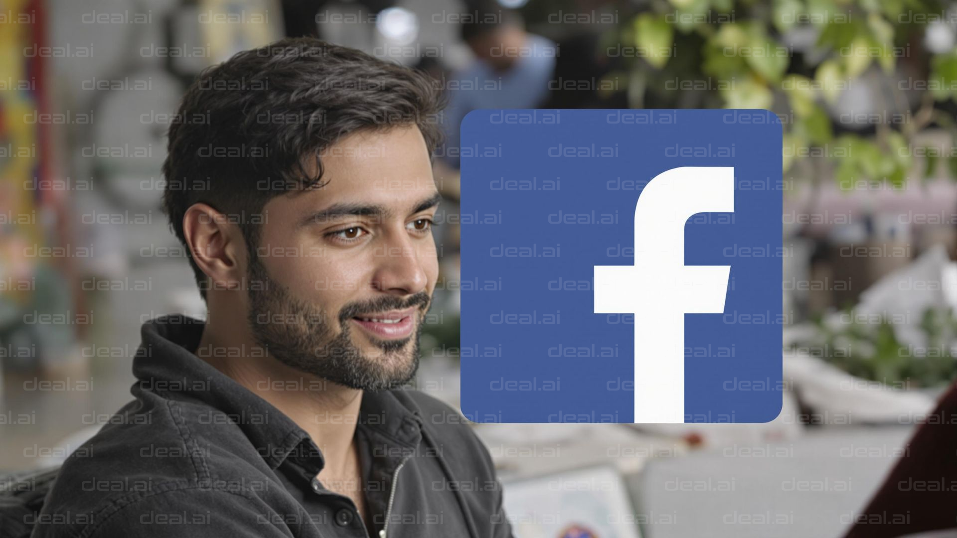 Man with Facebook Logo