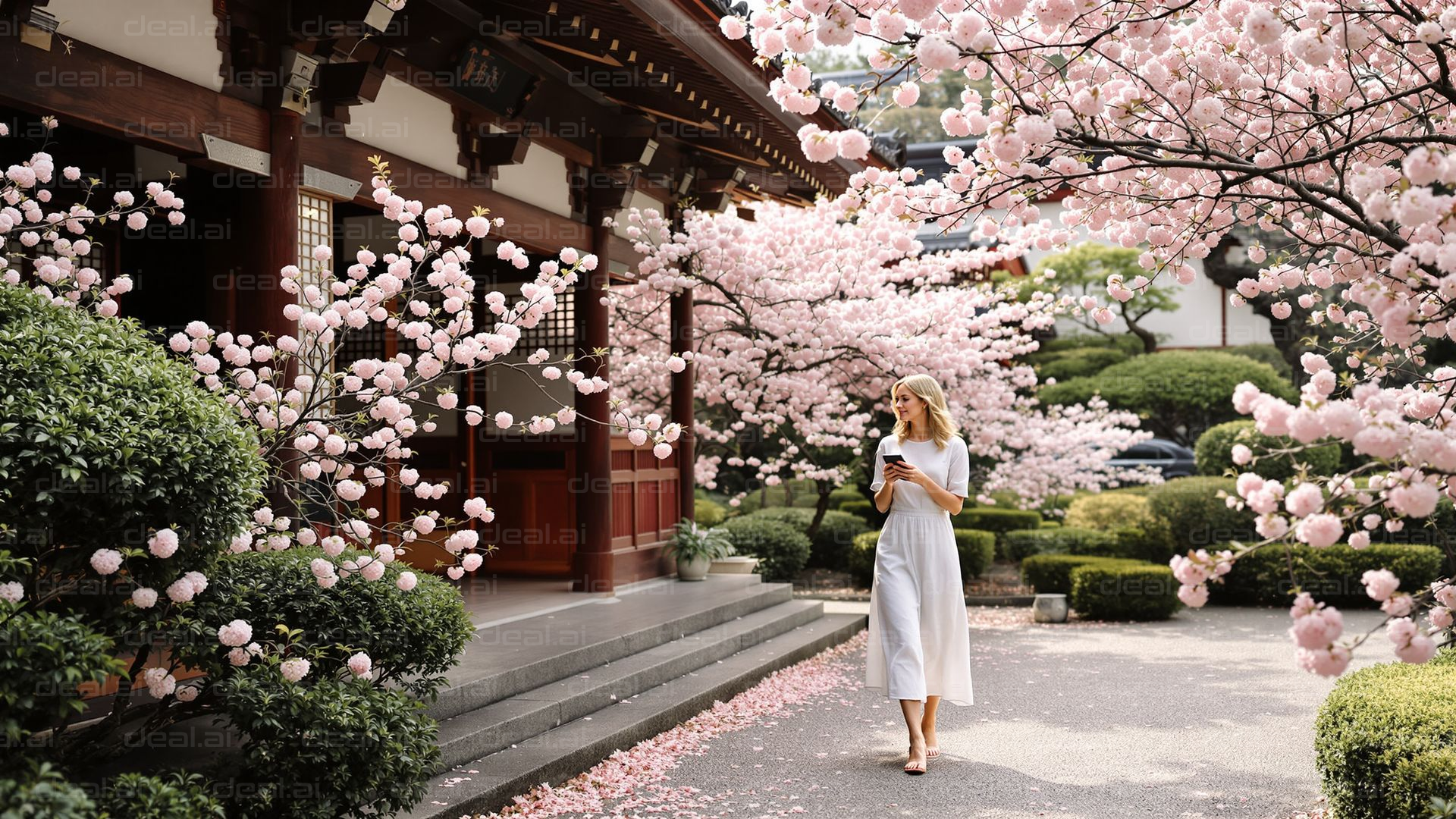 Strolling Among Cherry Blossoms