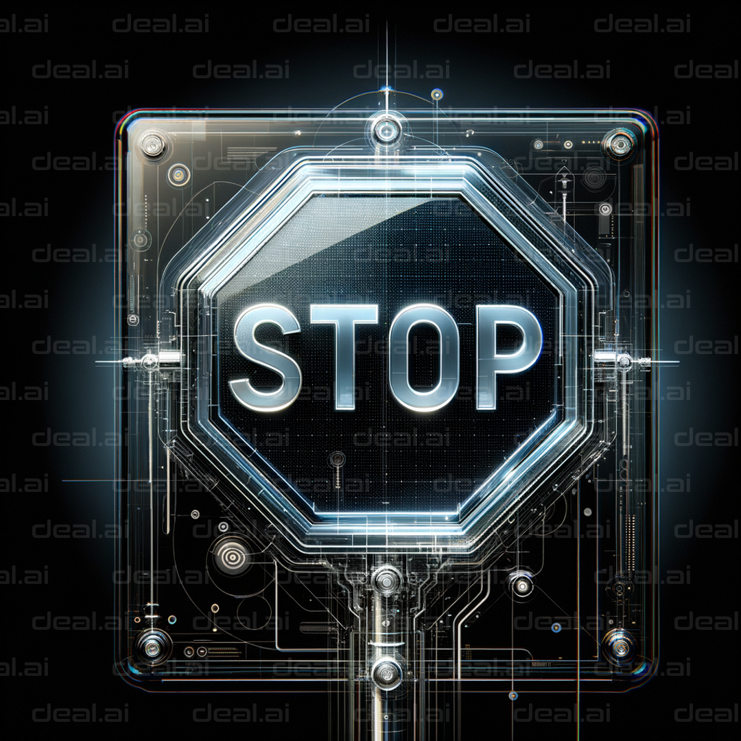 Futuristic Digital Stop Sign