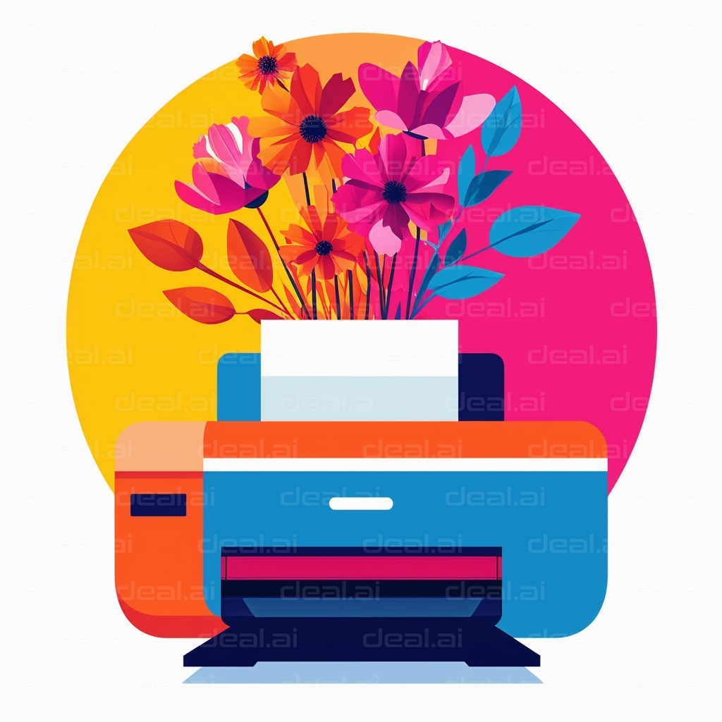 "Floral Printer Artwork"