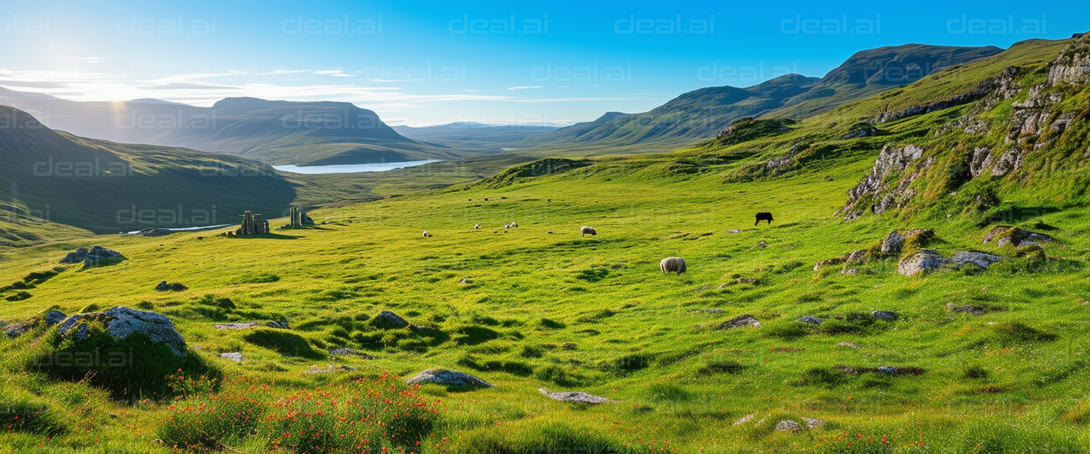 "Serene Mountain Valley at Sunrise"