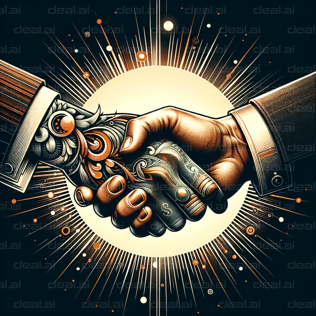 Cosmic Harmony Handshake Art