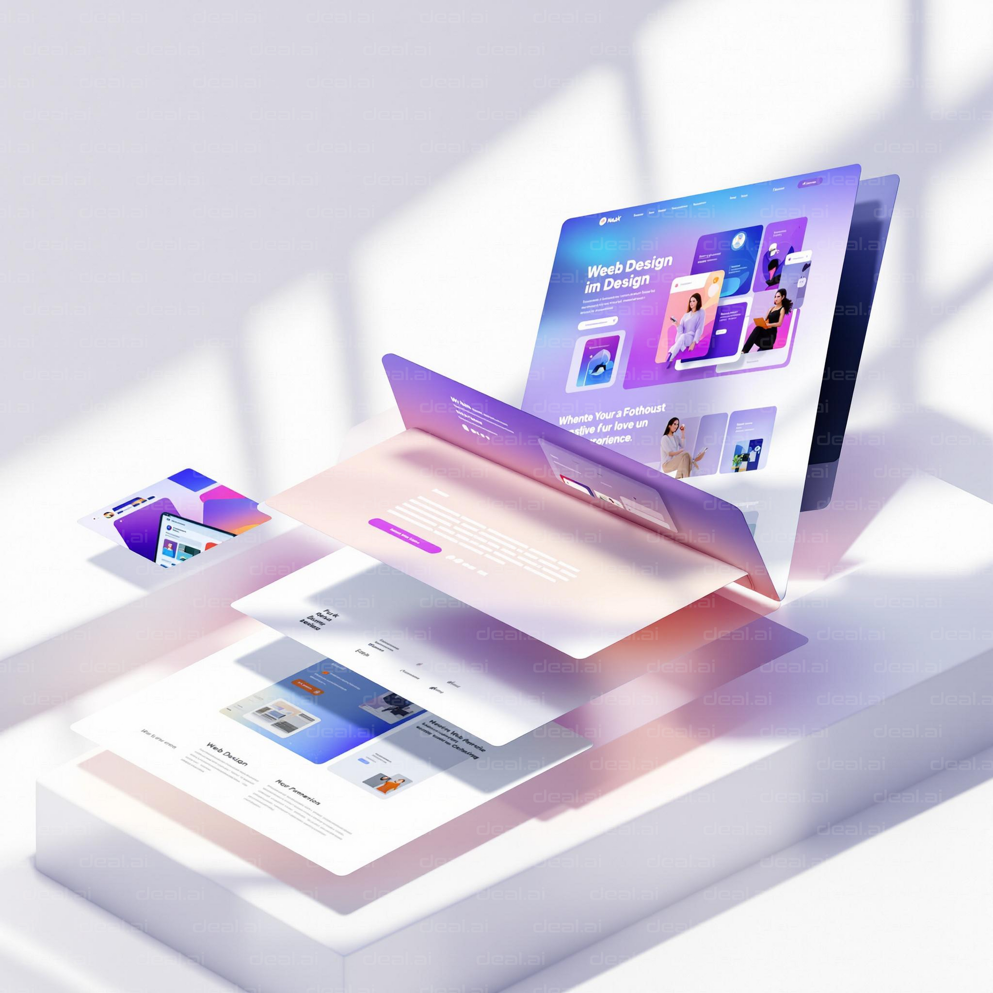 3D Web Design Layers Display