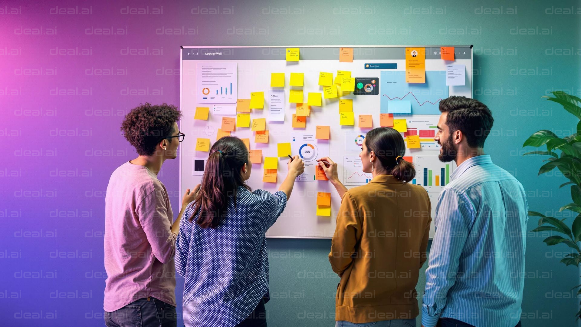 Team Brainstorm on Strategy Wall