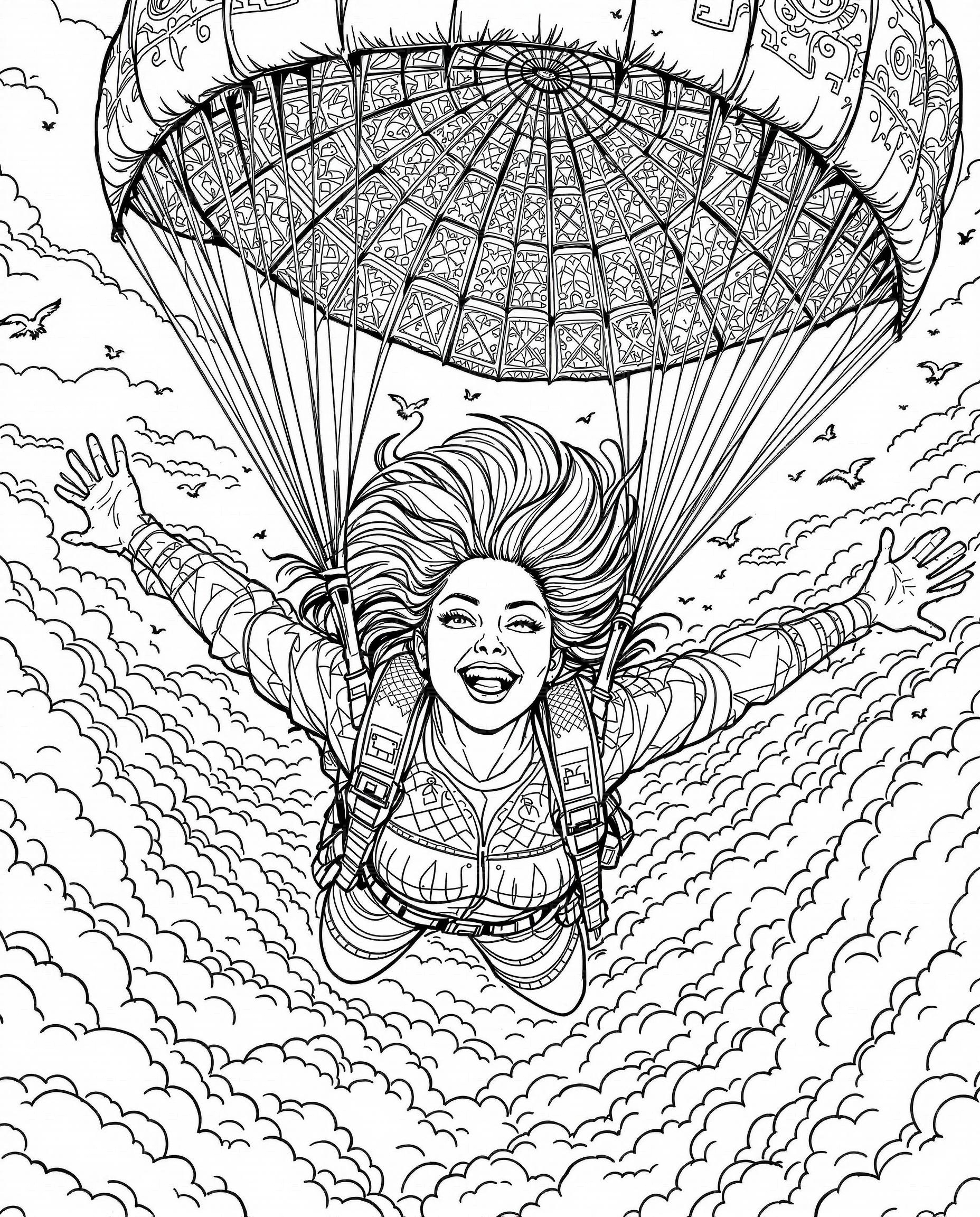 Joyful Parachute Descent