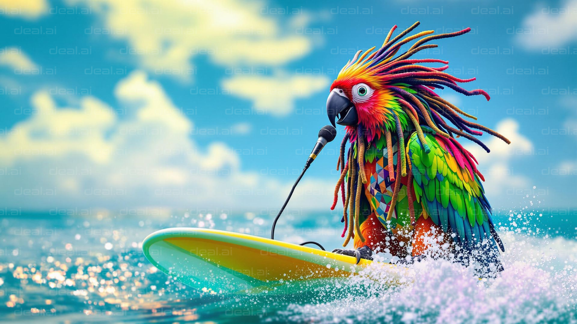 Surfing Parrot Bops to the Beat!